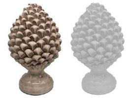 Pigna Lucida Anticata H38Cm - Bianco/Tortora