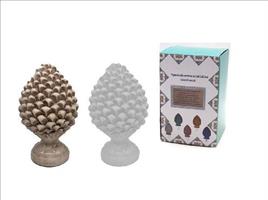 Pigna Lucida Anticata H18X12X12Cm - Bianco/Tortora