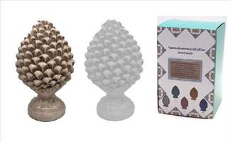 Pigna Lucida Anticata H25.5X16.7X16.7Cm - Bianco/Tortora