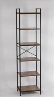 Libreria Legno Metallo 6 Ripiani H173.5X35X43.5Cm