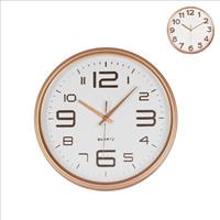 Orologio Da Muro D.40.8Cm. Con Numeri A Rilievo Rame - Fondo Bianco