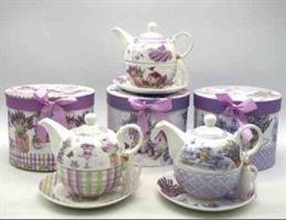 Tea For One Teiera Con Set Tazza E Piattino Disegno Lavanda