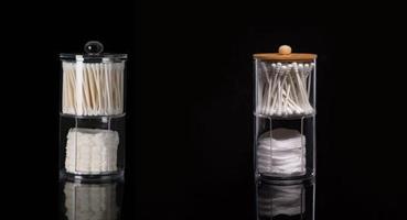 Porta Cotton Fioc/Dischetti Struccanti 2Livelli Plexiglass H.19X7X7Cm.