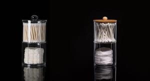 Porta Cotton Fioc/Dischetti Struccanti 2Livelli Plexiglass H.19X7X7Cm.