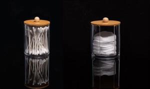 Porta Cotton Fioc/Dischetti Struccanti In Plexiglass H.11X7X7Cm.