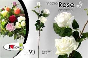 Rose 3Fiori Ass 90Cm           D0010