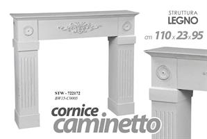 Cornice Camino Bianca 110*23*95 Cm