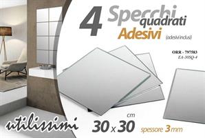 4 Specchi Quadri 2Mm 30Cm Ea-30Sq/4