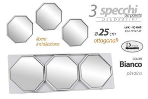 3 Specchi Bia.Esag. 25Cm Km19542-W