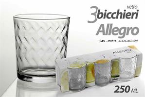 3 Bicchieri 250 Ml Allegro