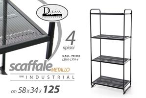 Scaffale 4 Ripiani 58*34*125 Cm