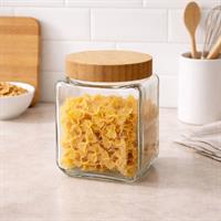 Barattolo Vetro Utilissimi Gicos 1,2 Lt Tappo Legno 11x11x15 Cm