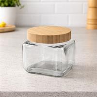 Barattolo Vetro Utilissimi Gicos 850 Ml Tappo Legno 11x11x11 Cm