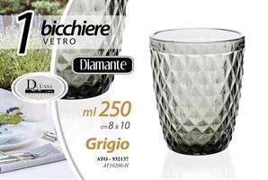 Bicchiere 250 Cc Diamant Grigio 8*10 cm