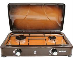 Fornello a gas gpl 2 fuochi + kit metano I-22 marrone itimat