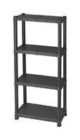 Scaffale 4 Ripiani Kronos Nero 30X60XH143CM