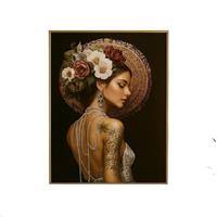 Quadro Donna Tatuata Profilo Dx