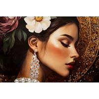 Quadro Donna Tatuata Profilo Dx