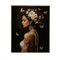 Quadro Donna Tatuata Profilo Sx