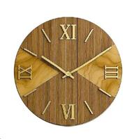 Orologio Tondo Marmo Tortora 40 Cm Legno