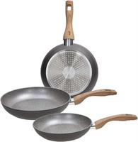 Set 3 Padelle Cm 20/24/28 Grancucina Great Stone Grey Tognana
