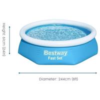 Piscina 244X61Cm Fast Set 1880Lt Predisposta per Pompa Filtro Bestway