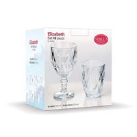 Set 12 pz Elizabeth bicchieri acqua 270 ml e bicchieri vino 340 ml vetro