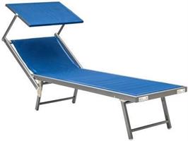 Lettino Basic con Tetto in Ferro Blu