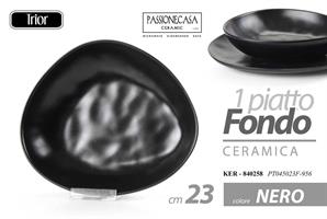 Piatto Fondo Trior Nero 23 Cm