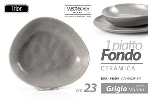 Piatto Fondo Trior Grigio 23 Cm