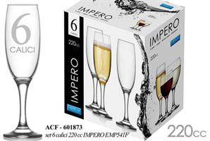 6 Calici Flute 220cc Impero