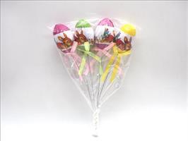 Set 4 Uova Colorate Con Stampa Coniglio 6X4Cm.