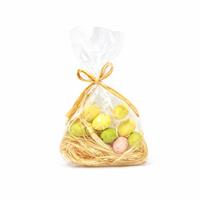 Sacchettino Paglia Con 12 Uova Colorati Con Buco H2,3X1.8Cm.