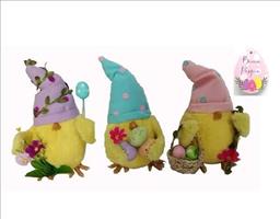 Pulcino Pasqua Con Berretto  H.21X13X11Cm.