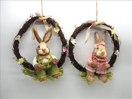 Corona Rami D.27Cm. Con Soggetti Legno Pasquali