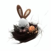 Coniglietto Uovo Con Nido H.11X10X10Cm.