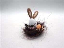 Coniglietto Uovo Con Nido H.11X10X10Cm.