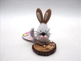 Coniglietto Uovo Con Base Legno H.11.5X7Cm.