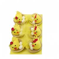 Set 6 Pcs - Pulcini Con Nido Paglia Diam.5Cm