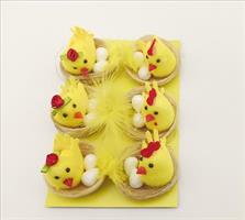 Set 6 Pcs - Pulcini Con Nido Paglia Diam.5Cm