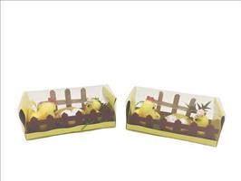 Set Steccato Con Pulcini E Nido H6X6X15Cm
