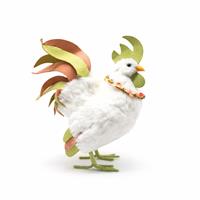 Gallo Impagliati H.36X15X38Cm.