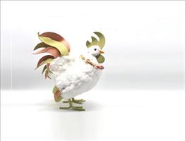 Gallo Impagliati H.29X12X33Cm.