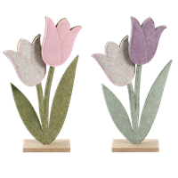 Fiore Panno Con Base Legno - H27X18Cm