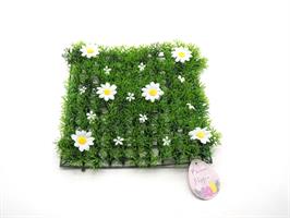 Prato Verde 25X25Cm. Con Margherite Bianche