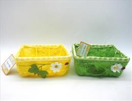 Cestino Pasquale Medio H.6X16X16Cm. Con Fiori