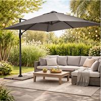 Ombrellone Braccio Siviglia 3X3 Mt Antracite/Grigio  Bizzotto