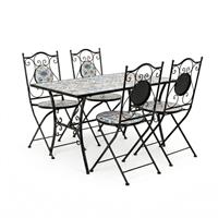 Tavolo Mykonos Rettangolare 120X80+4Sedia Pieghevole Mykonos Bizzotto