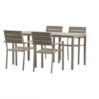 Tavolo Sarita 156X78 Cm Tortora+4 Sedie C-Br Sarita Tortora Bizzotto