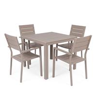 Tavolo Sarita 78X78 Cm Tortora+4 Sedie C-Br Sarita Tortora Bizzotto